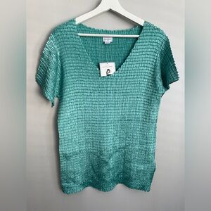 Jaclyn Smith Teal Short Sleeve Top